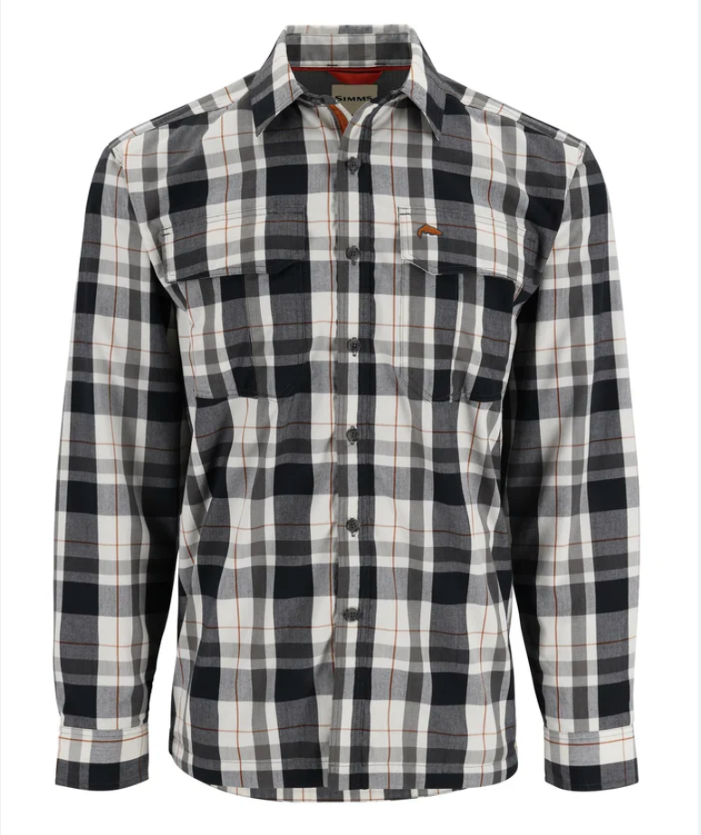 Chemise Simms Coldweather pour homme à carreaux gris et noir