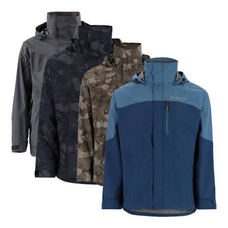 Quatre vestes de pluie Simms Challenger pour homme en divers coloris.
