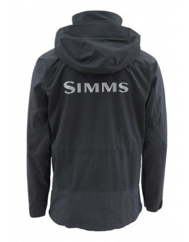 Dos de la veste Simms Challenger homme avec logo gris
