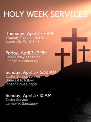 Holy Week Services for 2026