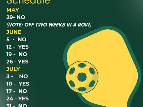 Summer 2026 Pickleball Schedule