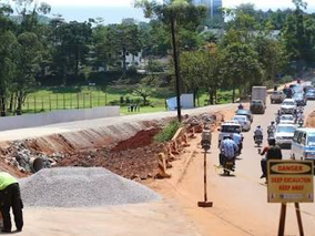 Roadworks in Kampala