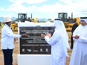 Unveiling the Kidepo Airport plaque