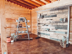 Paneled Wall w/ Shelves $160