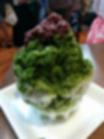 deluxe matcha and adzuki akkigori