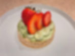 The matcha strawberry tart.