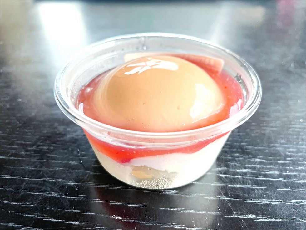 White peach shaped mousse cake from Lawson.