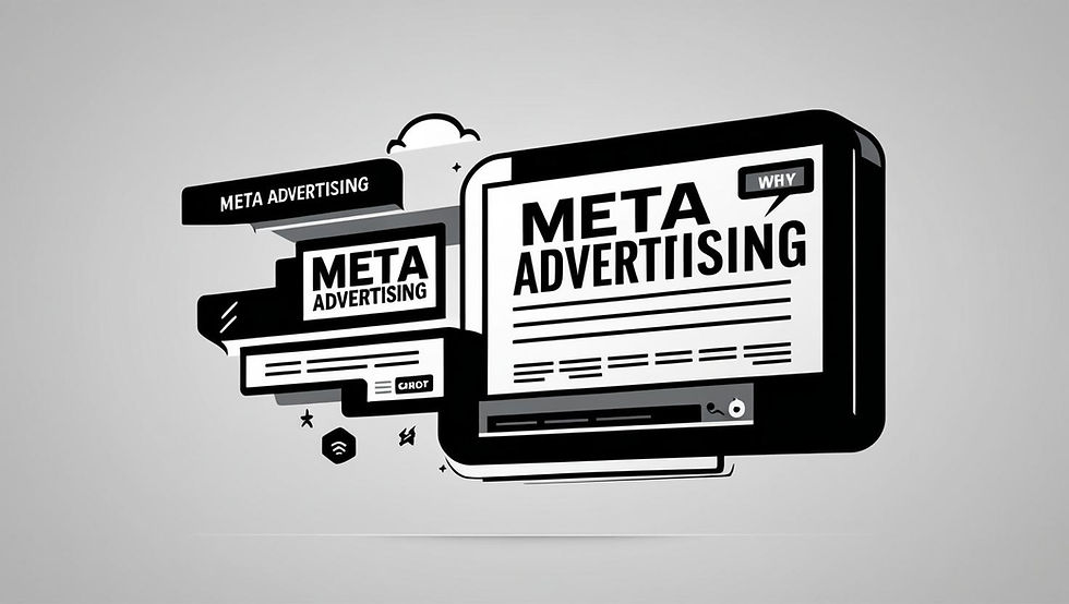 create an ai image , make it be about meta ads, it is the color black and white, make the