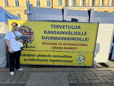 outside the international grand market in Helsinki