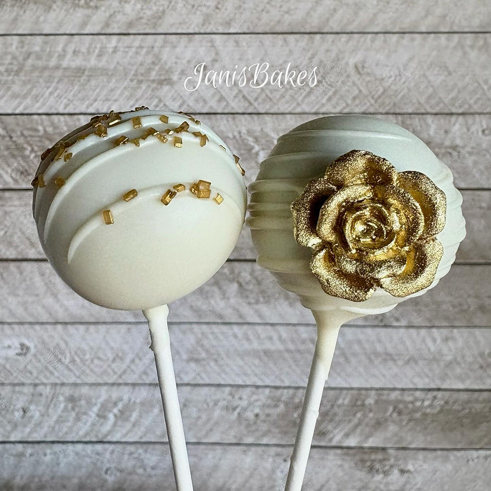 Gold Theme Anniversary Cake Pops