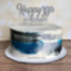 Blue, Black & Silver Cake with Custom To