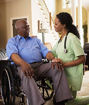 Caregiver Assisting Man