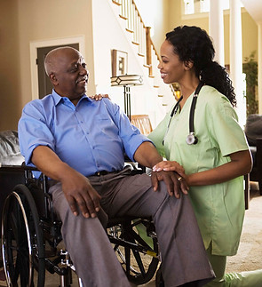 Caregiver with patient