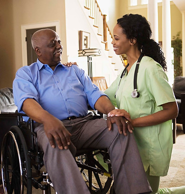 Caregiver with patient