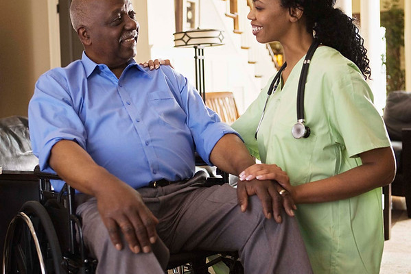 Caregiver with patient