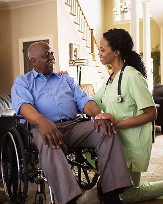 Caregiver with patient