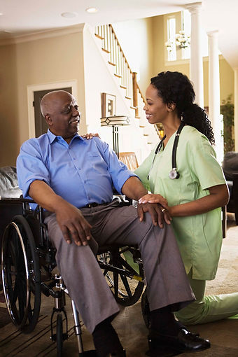 Caregiver with patient