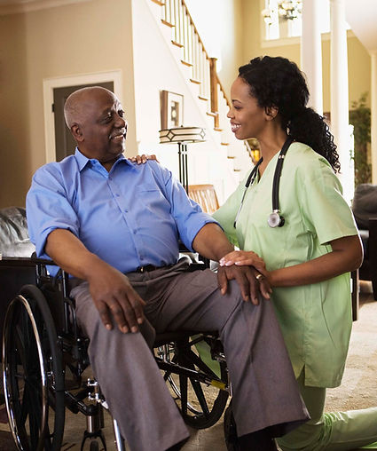 Caregiver with patient