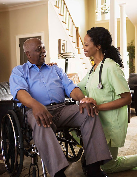 Caregiver with patient