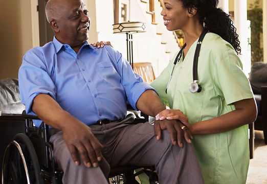 Caregiver with patient