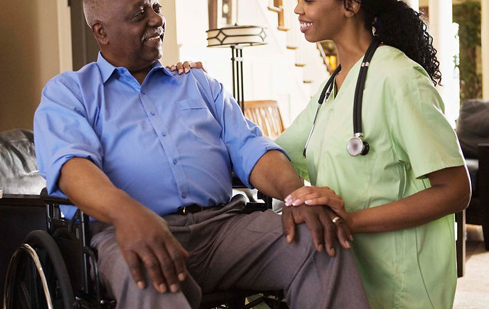 Caregiver with patient