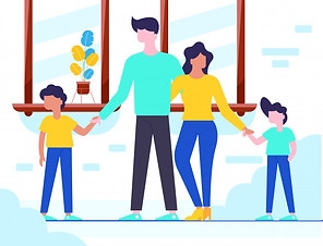 familia-junta-personajes-vectores-planos