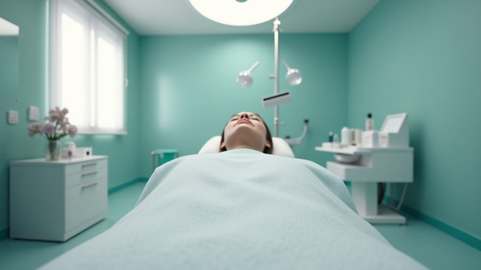 Eye-level view of a modern skincare clinic treatment room