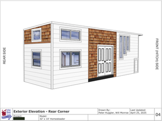 Facade 32' x 10' Tiny Home on Wheels Homesteader Floor Plan by Indigo River Tiny Homes #IRTHome49