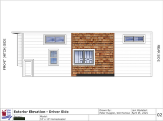 Back 32' x 10' Tiny Home on Wheels Homesteader Floor Plan by Indigo River Tiny Homes #IRTHome49