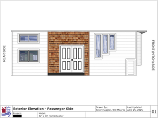 Facade 32' x 10' Tiny Home on Wheels Homesteader Floor Plan by Indigo River Tiny Homes #IRTHome49