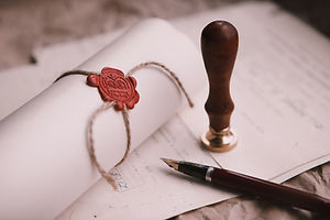 Notary's public pen and stamp on testame