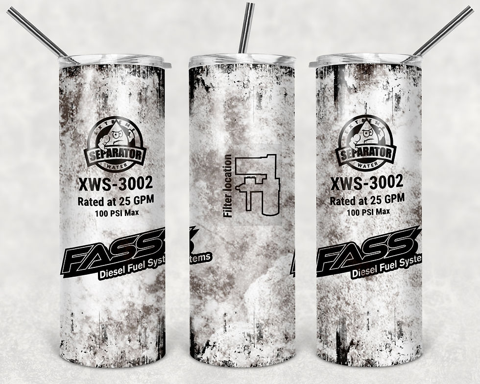 Fass water separator Tumbler with optional plastic straw