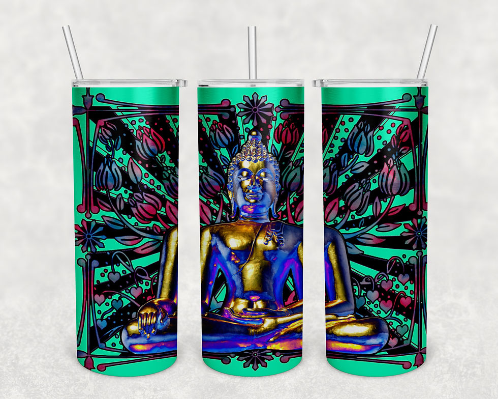 Buddha Tumbler with optional plastic straw
