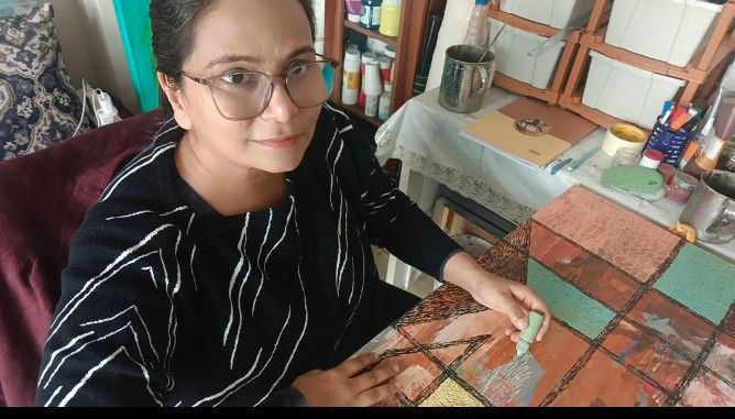 me working in studio