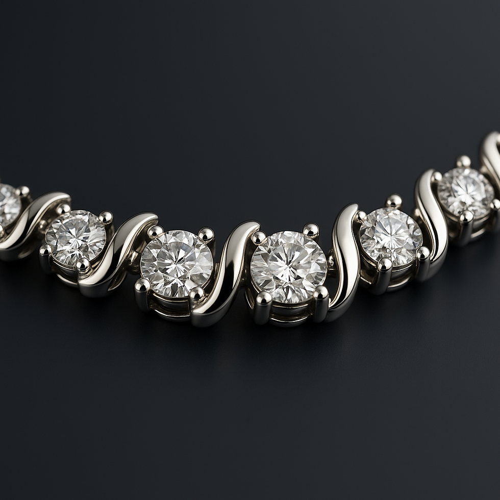 Miniaturbild: Luxus Tennis-Collier 4,50 ct Brillanten - 585 Weißgold, Zertifikat