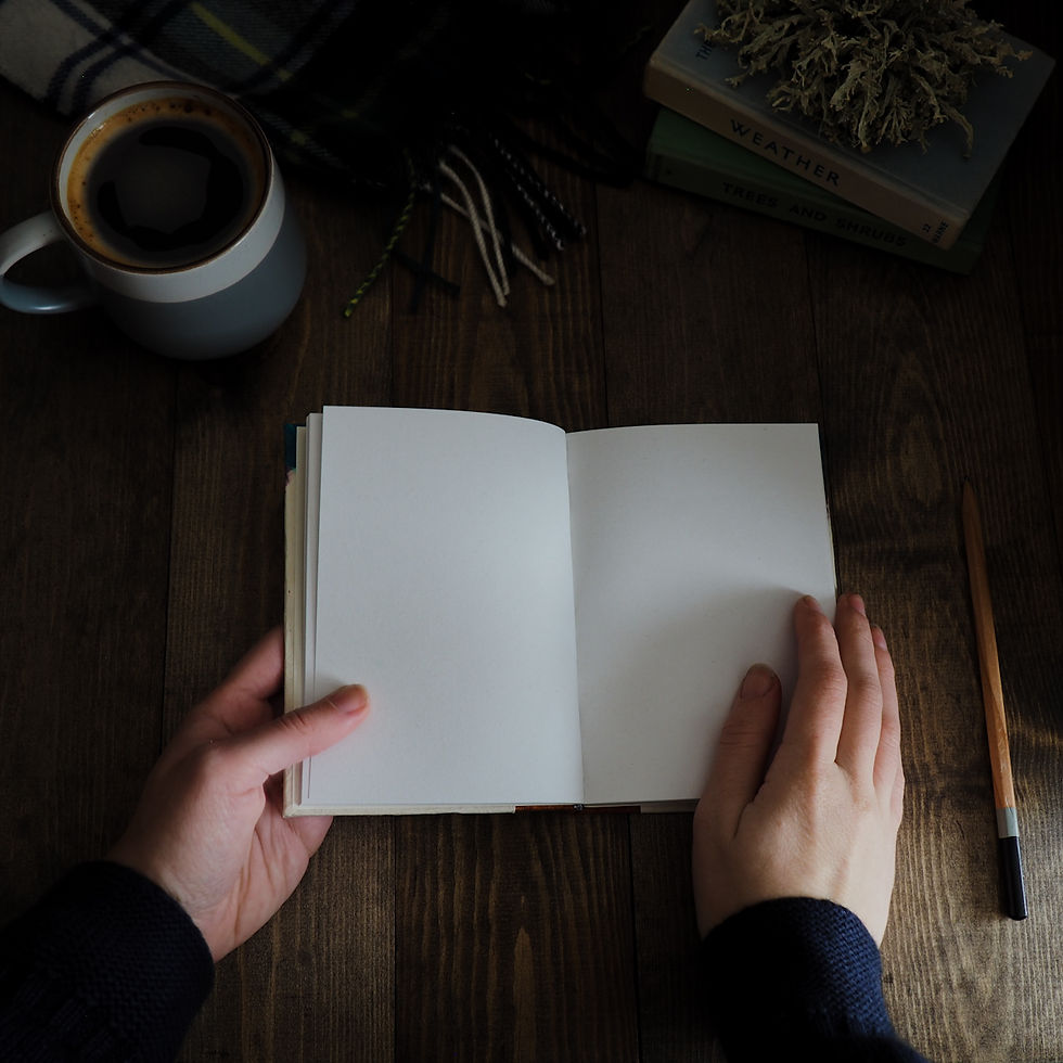 Thumbnail: Hands holding open a smal A6 sketchbook
