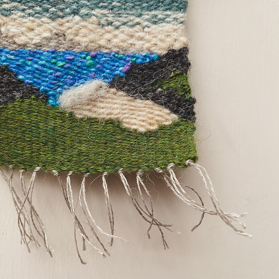 Thumbnail: close details of handwoven wall-hanging