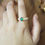 Thumbnail: Elegant Emerald Oval Ring – May Birthstone, 925 Sterling Silver with Gold Finish