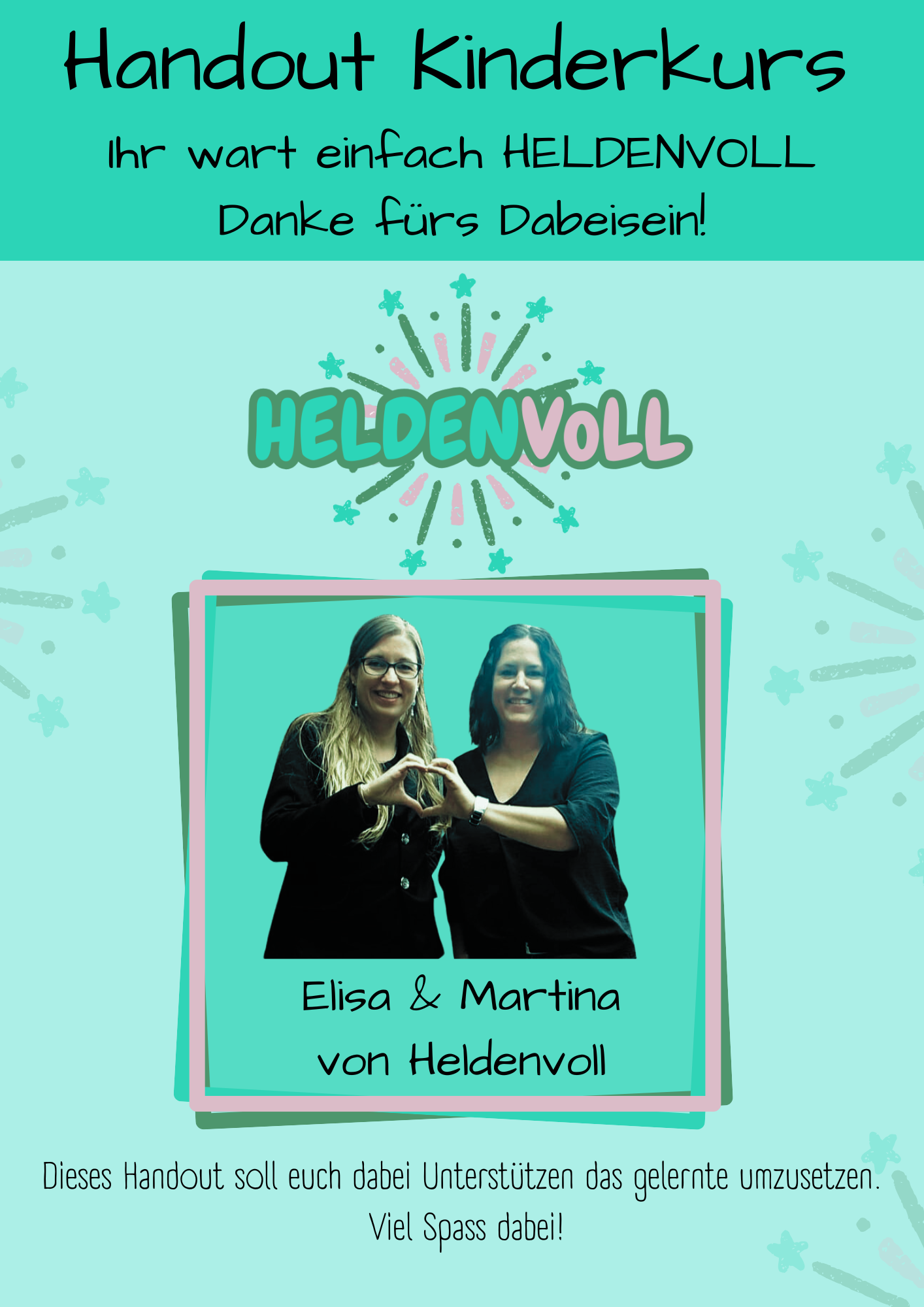 Handout Heldenvoll Kinder Kurs jüngere Kids