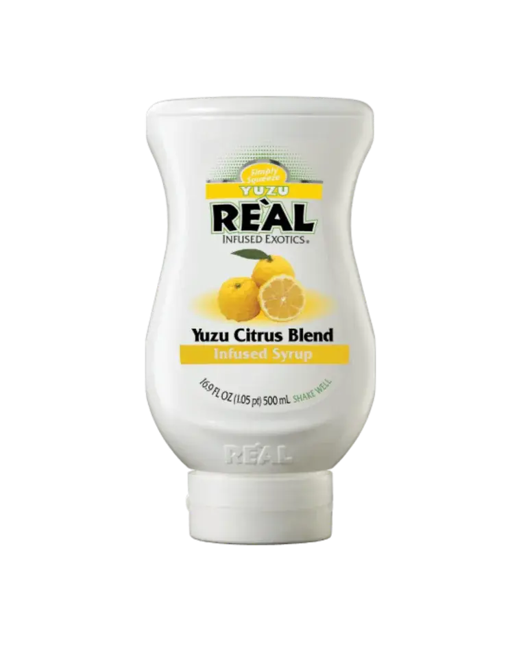 Real Infused Exotics Premium Yuzu Puree squeeze bottle.