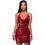 Thumbnail: Sexy Sleeveless Deep-V Halter Split Sequin Dress 