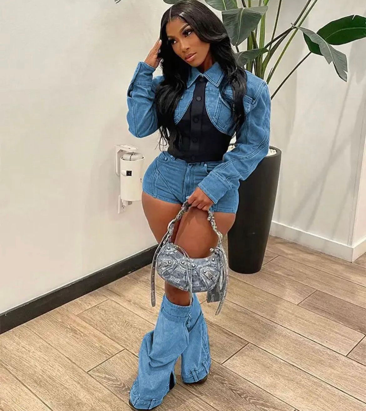 2 Piece jean set with Shirt 