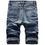 Thumbnail: Men's Casual Biker Jeans Shorts Brand Washed Cotton Slim Fit