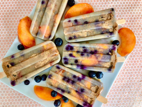 Peach Blueberry Almond Popsicles (vegan, gluten-free)
