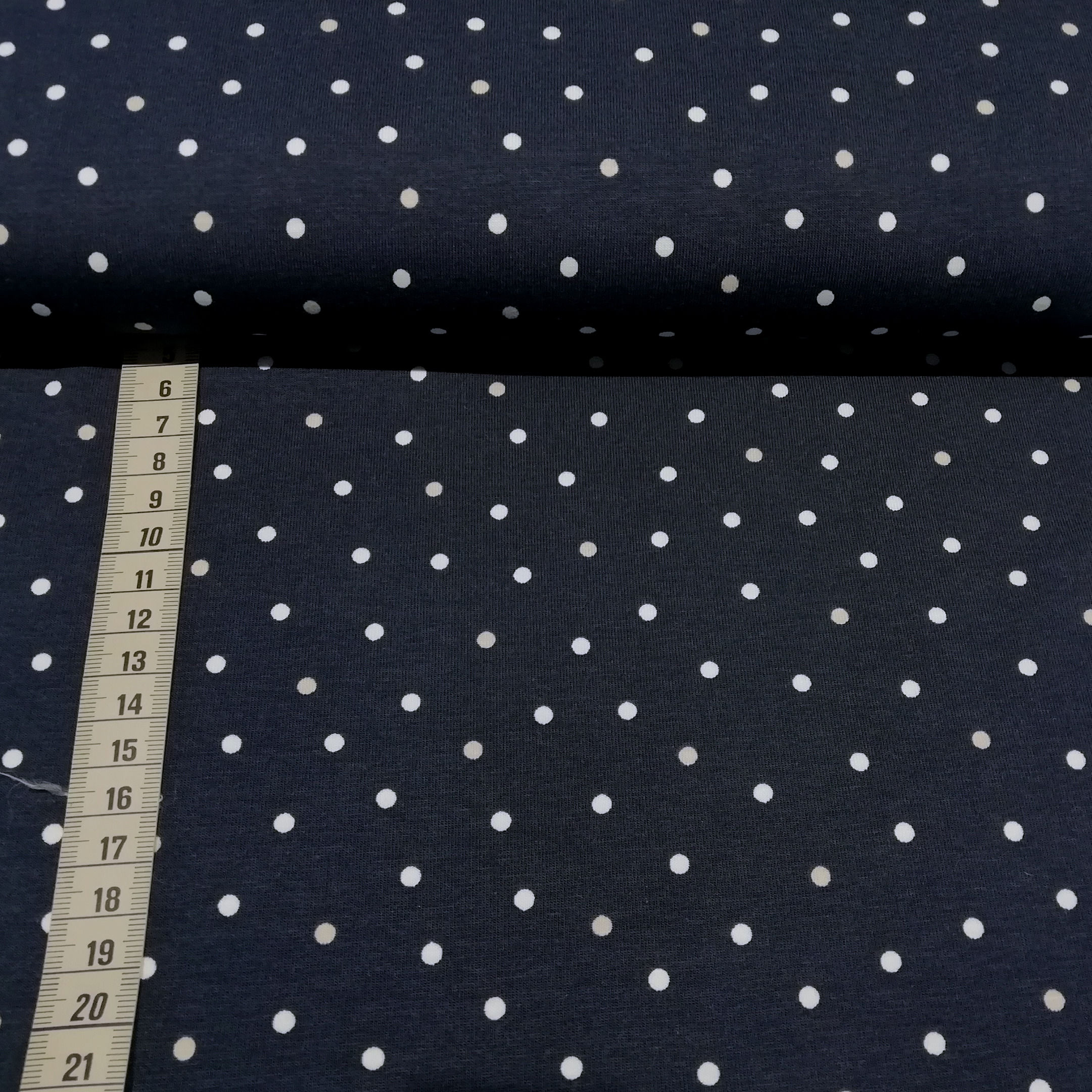 jersey coton pois marine