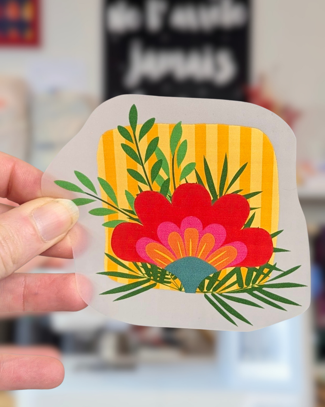 transfert textile lili jaune