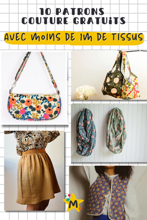 ✂️ 10 idées de patrons gratuits, avec moins de 1m de tissu