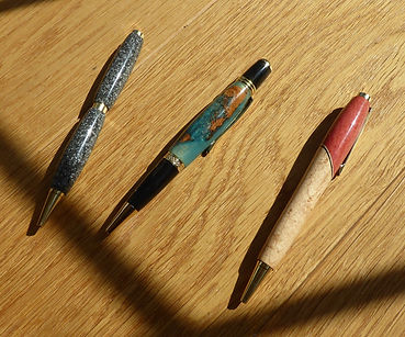 pens corian, resin and birdseye maple wi