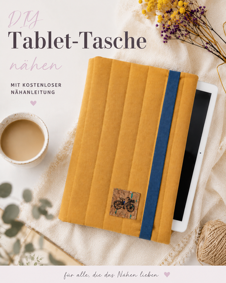 Gepolsterte Tablet-Tasche aus Fahrradstoff „Münster“ von Westfalenstoffe mit bebilderter DIY-Anleitung