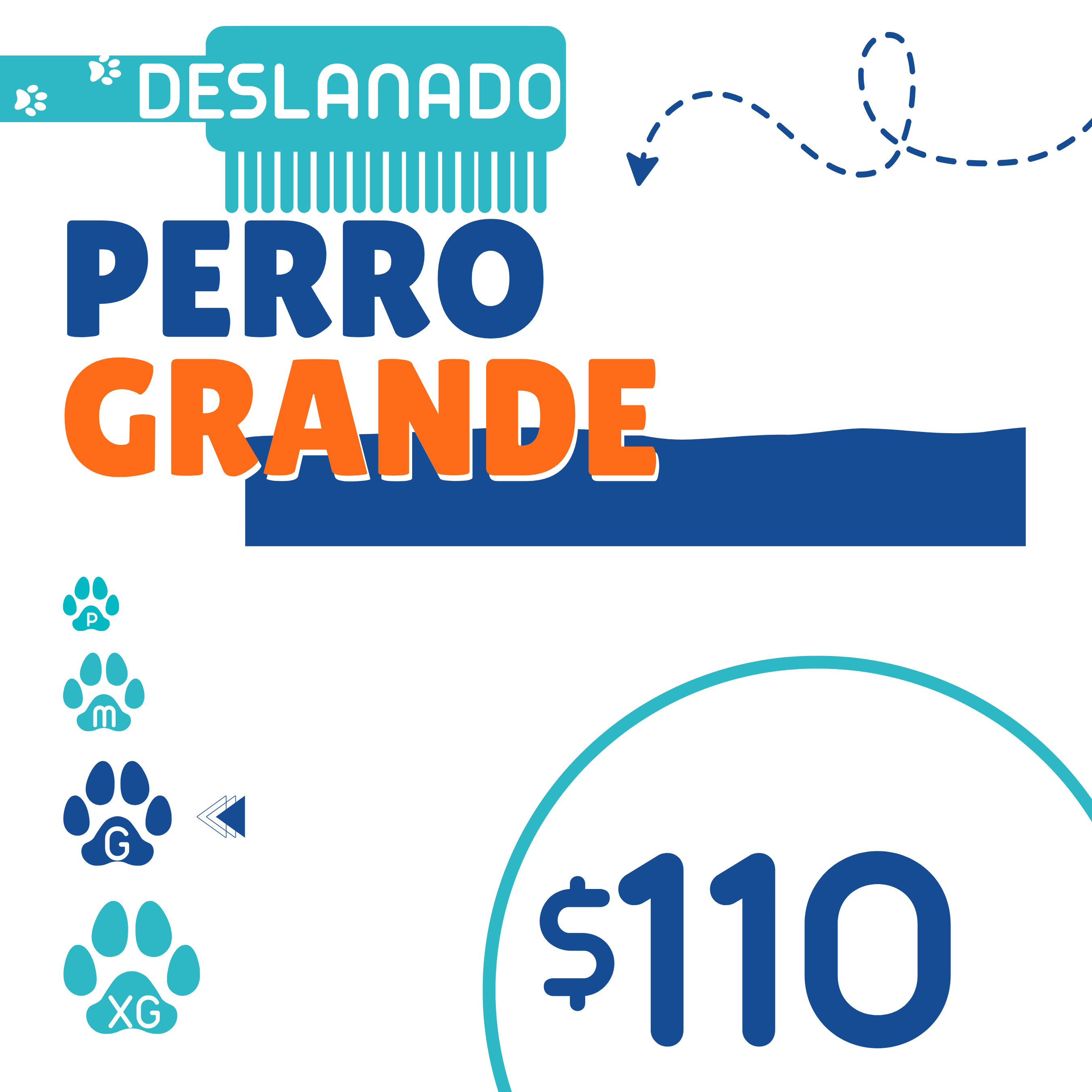 Deslanado para perro grande